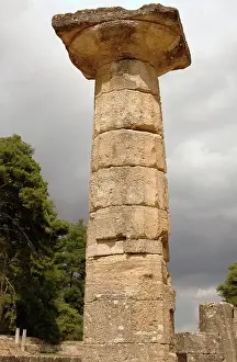 Ilia: Temple of Hera (Heraion). 6th century B.C.. Doric column. Sa