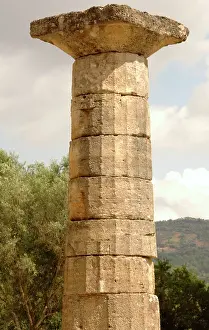 Ilia: Temple of Hera (Heraion). 6th century B.C.. Doric column. Sa