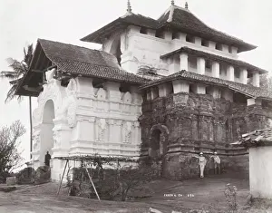 Kandy: Temple, likely Kandy, Ceylon, Sri Lanka, Skeen studio