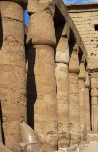 Architrave: Temple of Luxor. First courtyard called the Ramses II