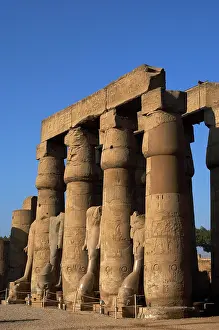 Capitals: Temple of Luxor. Smooth shaft columns with closed papyrus ca