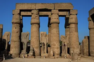 Architrave: Temple of Luxor. Smooth shaft columns with closed papyrus ca