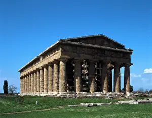 Scaffolding: Temple of Poseidon. Paestum