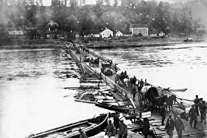 Kaunas: Temporary bridge over the Neman River, 1915