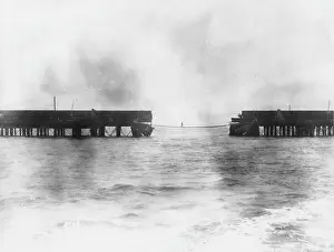 Exploded: Temporary bridge at Zeebrugge, Belgium, WW1