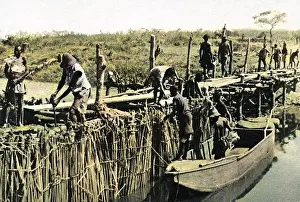 Dangu: Temporary dam construction on River Dangu