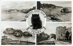 Tenby, Wales - multi-view postcard