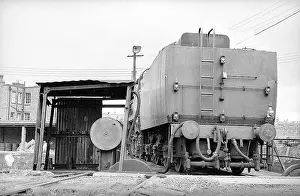 Elms: Tender of steam engine on turntable
