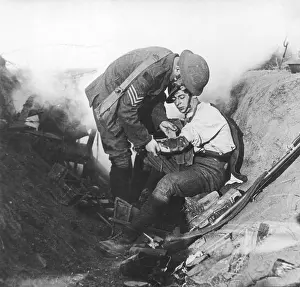 Tending: Tending a wounded soldier