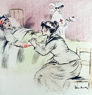 Boutet: Tending a wounded soldier in a hospital