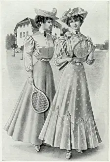 Rackets: Tennis gowns, 1906