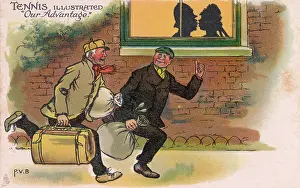 Venner: Tennis Illustrated - Comic Postcard - Our Advantage