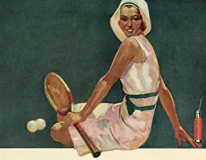 Relaxes: Tennis Player taking a Break
