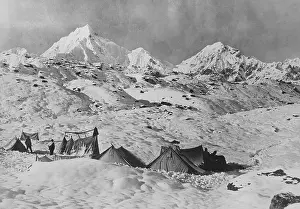 Sikkim: Tent camp of an expedition on the Kanchenjunga, 1900