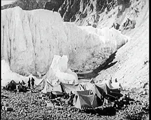 Everest: Tents and Groups of Civilians at a Base Camp