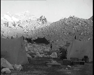 Everest: Tents and Groups of Civilians at a Base Camp