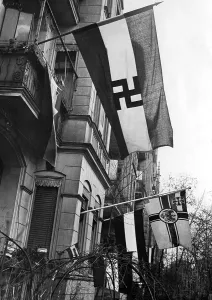 Additional: Terrace front decorated with flags, 1933