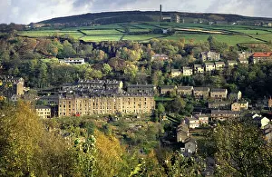 Calder: Terraced stone houses at Hebden Bridge, West Yorkshire