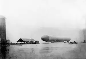 Allgaeu: Test flight of the Zeppelin airship LZ 2, 1905