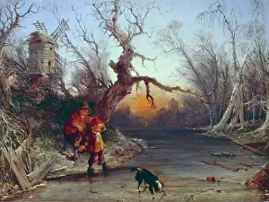Flourishing: Testing the Ice ' two children and a dog