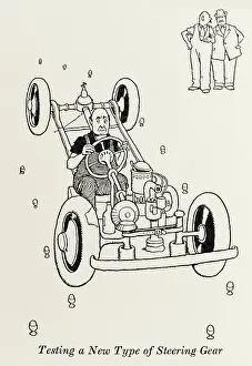 Testing a new type of steering gear - W Heath Robinson