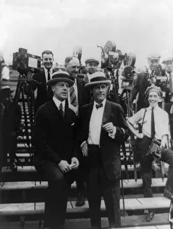 Promoters: Tex Rickard (right) at the Dempsey-Carpentier boxing