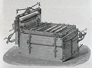 Instituto: Textile machine. Engraving. SPAIN. Madrid. Instituto