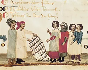 Statutes: Textile Merchants. Illustration from the book of