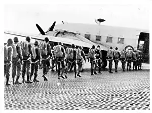 Paratroop: Thai paratroop trainees boarding the jump-ship