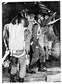 Paratroop: Thai paratroop trainees preparing to jump