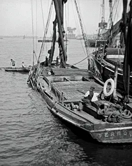 Lifebelt: Thames barge Terror, near Woolwich, SE London