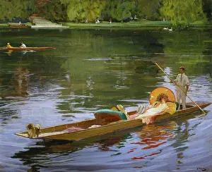 Punt: Thames at Maidenhead ' couple in punt