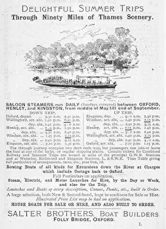 Salter: Thames Steamer Timetable