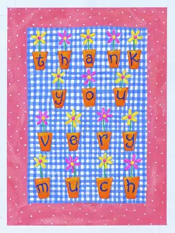 Thank: Thank you with flowers