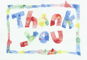 Thank: Thank You - in red, blue, green and yellow