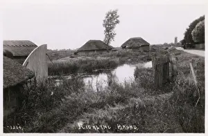 Hickling: Thatched Boathouses on Hickling Broad, Norfolk