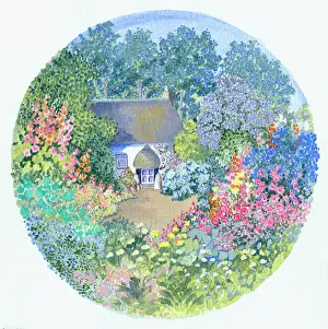 Cottage Garden: Thatched Cottage and Garden