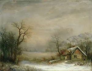 Snowscene: Thatched Cottage ' snowscene