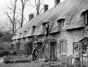 Thatchers: Thatchers at work in Shrivenham /