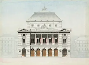 Rendering: Theater facade. Elevation rendering