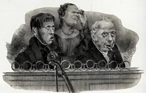 Comical: At the Theatre, comical depiction of audience members
