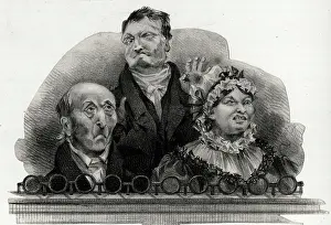 Comical: At the Theatre, comical depiction of audience members