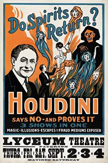 Displaying: A theatre poster for Harry Houdini's performance