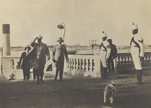 7 People: Theodore Roosevelt arriving with son Kermit, in