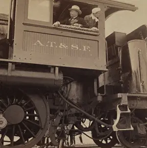 40 50 Years Old: Theodore Roosevelt in the cab of an Atchison, Topeka