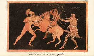 Armenians: Theseus killing Hippolyta with a spear