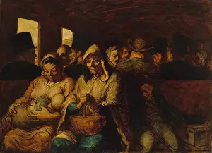 13 People: THE THIRD-CLASS CARRIAGE, by Honore Daumier, 1862-64