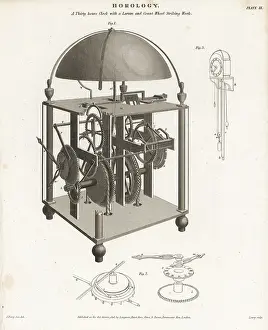 Timepiece: Thirty-hour clock with a larum and count wheel striking work