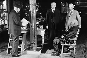 Workroom: Thomas Alva Edison, Henry Ford and Herbert C. Hoover, 1929