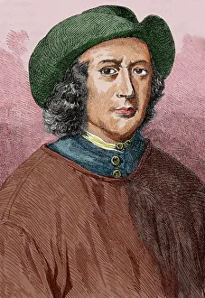 Charcoal: Thomas Britton (1657-1714). Colored enEngraving